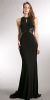 Beaded Lace & Mesh Bodice Long Prom Pageant Dress in Black